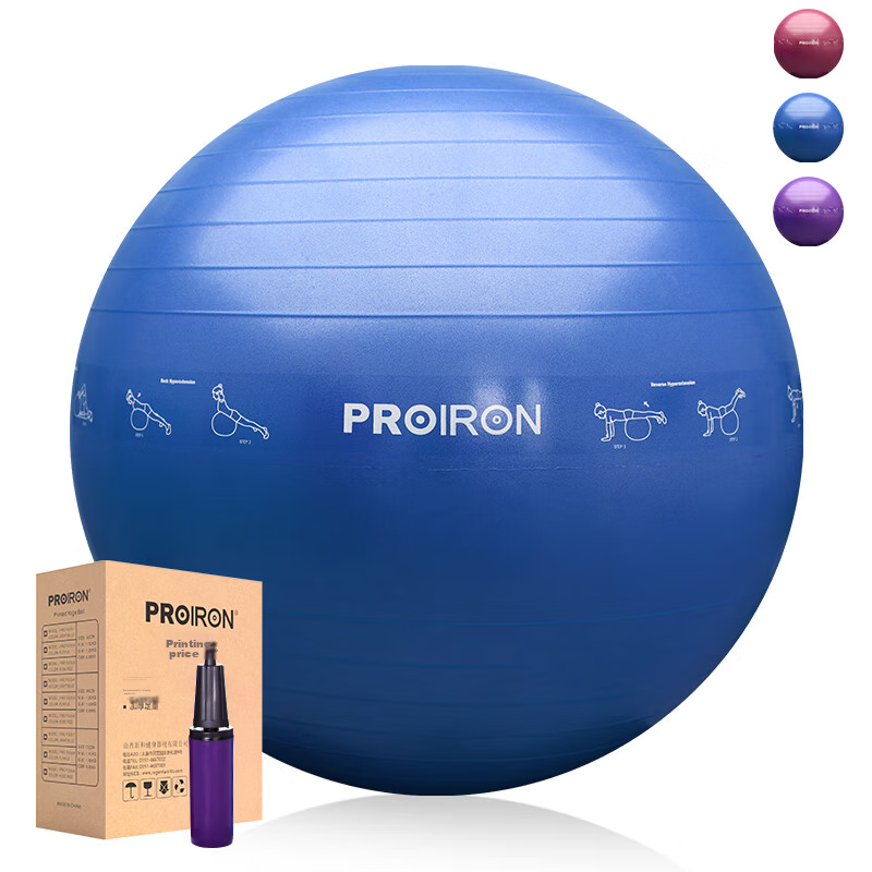 PROIRON Puli'ai Yoga Ball, Thickened Anti-Burst Fitness Ball for Adults, Large Balance Ball, 65cm Elegant Gray