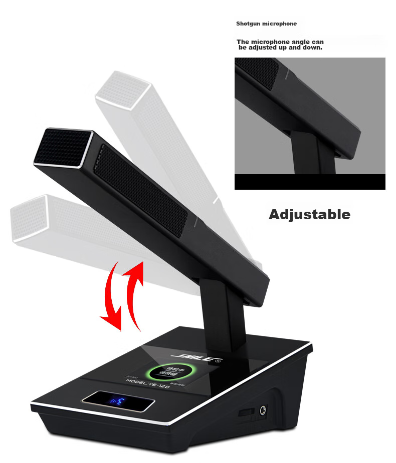 SHILE YE-12 Professional Wired Handheld Microphone, Engineering Conference Microphone, Large Meeting Room Desktop Gooseneck Square Pole Microphone, One-To System 9