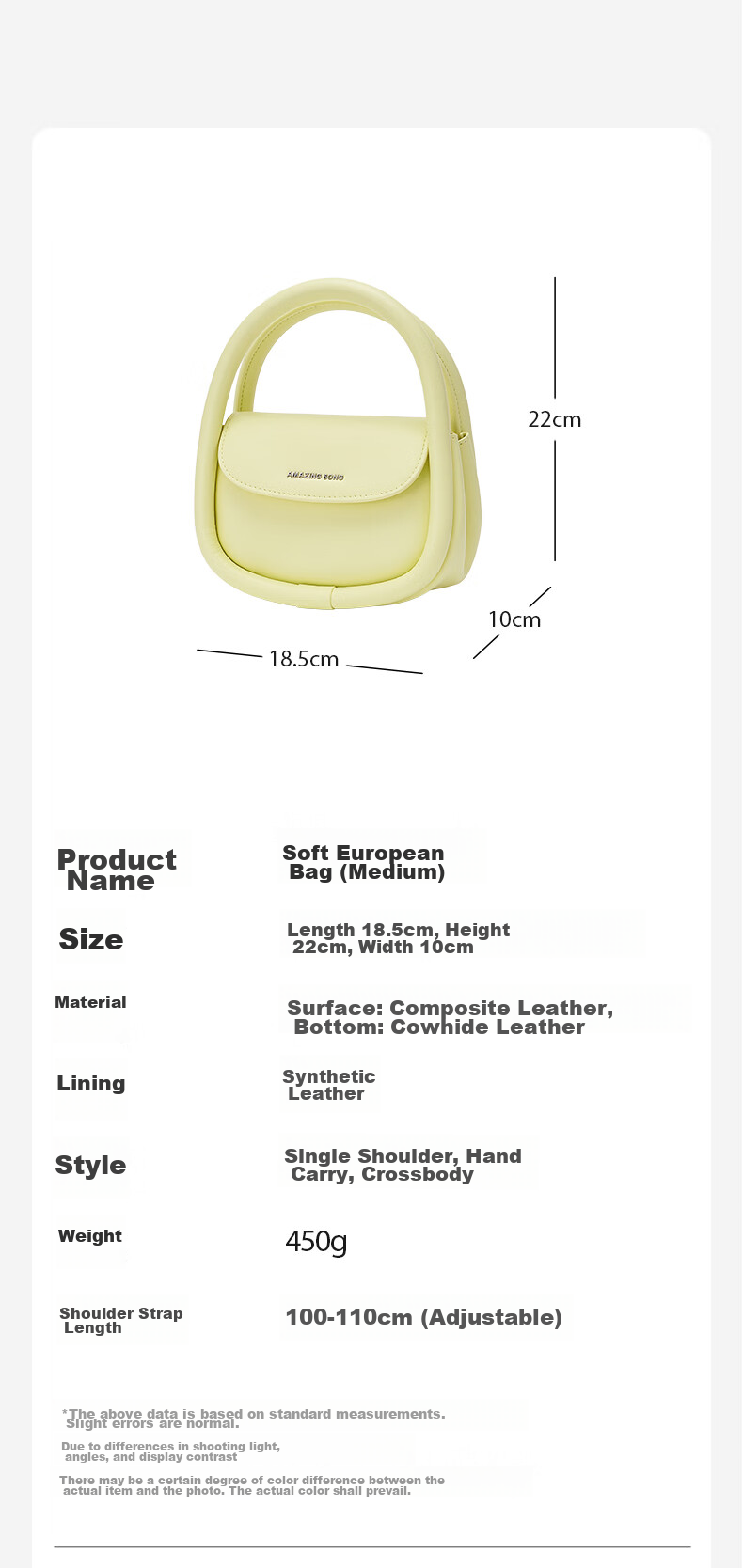 AMAZING SONG Women's Soft European-Style Medium Cowhide Crossbody Bag, Exquisite Ins-Style High-End Niche Cute Commuter Handbag Gift 8