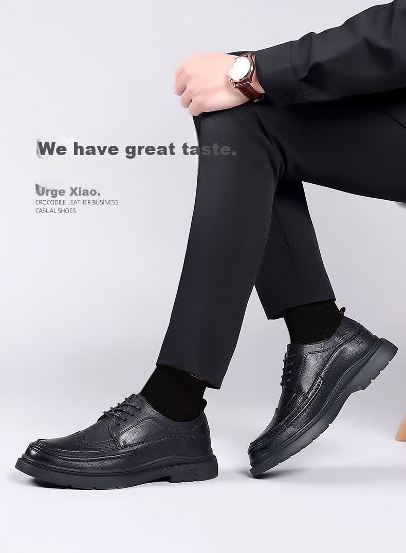 MULINSEN Men's Shoes, Business Casual Leather Shoes, British Brogue Versatile Soft-Soled Work Trendy Shoes, 7263 5