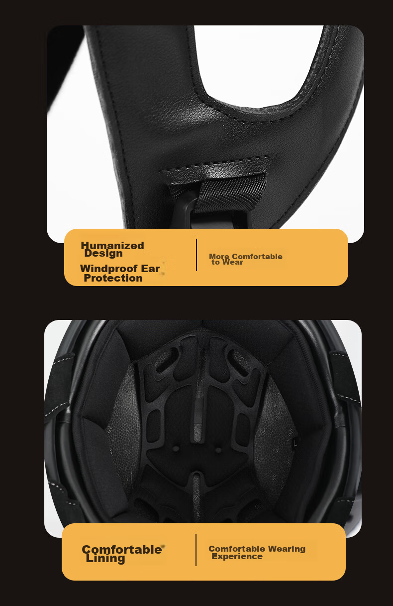 MYARMOR Carbon Fiber Electric Motorcycle Helmet New National Standard 3C Certified Summer Retro Half Helmet Unisex Lightweight Scooter Helmet Personalized Motorcycle Safety Helmet Black Gray Plaid XL  14