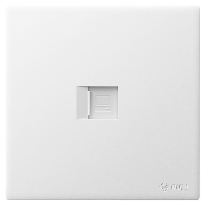 BULL Switch Socket G60 Series Single Computer Socket, Category Six 86-Type Concealed Ultra-Thin Panel G60T102, Snow White