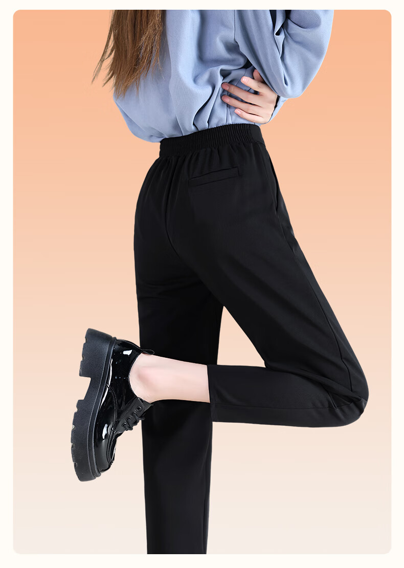 FitonTon Women's Dress Pants, Autumn And Winter Fleece-Lined Trousers, High-Waisted Loose Straight-Leg Cigarette Pants, Thickened Warm Draping Casual Pants for Wome 14