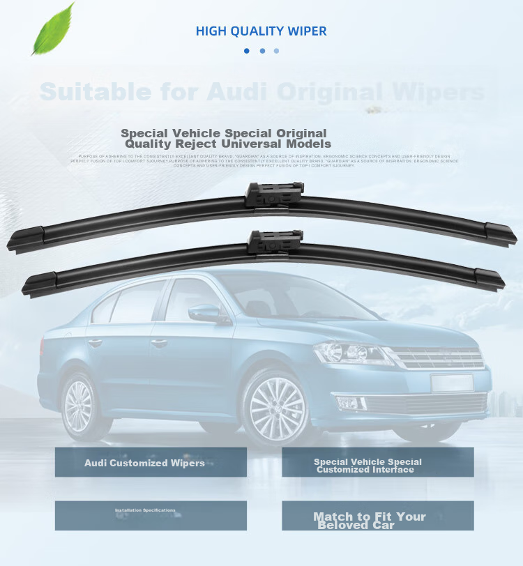 Aoye Windshield Wipers for Audi A6L (2019-2026 Models)/A7L (2017-2025 Models), Frameless Wiper Blades, Front Windshield Wipers, 1 Pair, 25+20 Inches 4