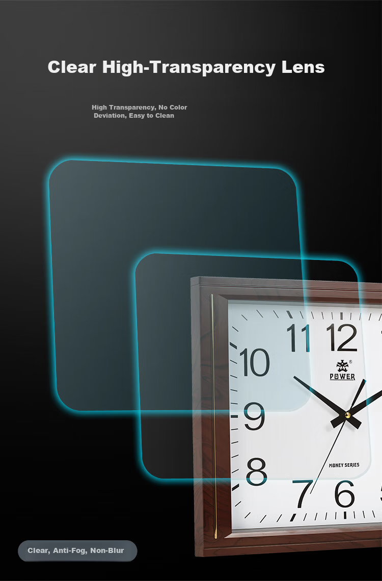 POWER Bawang Wall Clock, Living Room Simple Square Clock, Creative Quartz Wall-Mounted Electronic Clock, Length 43cm, PW816JKS2 4