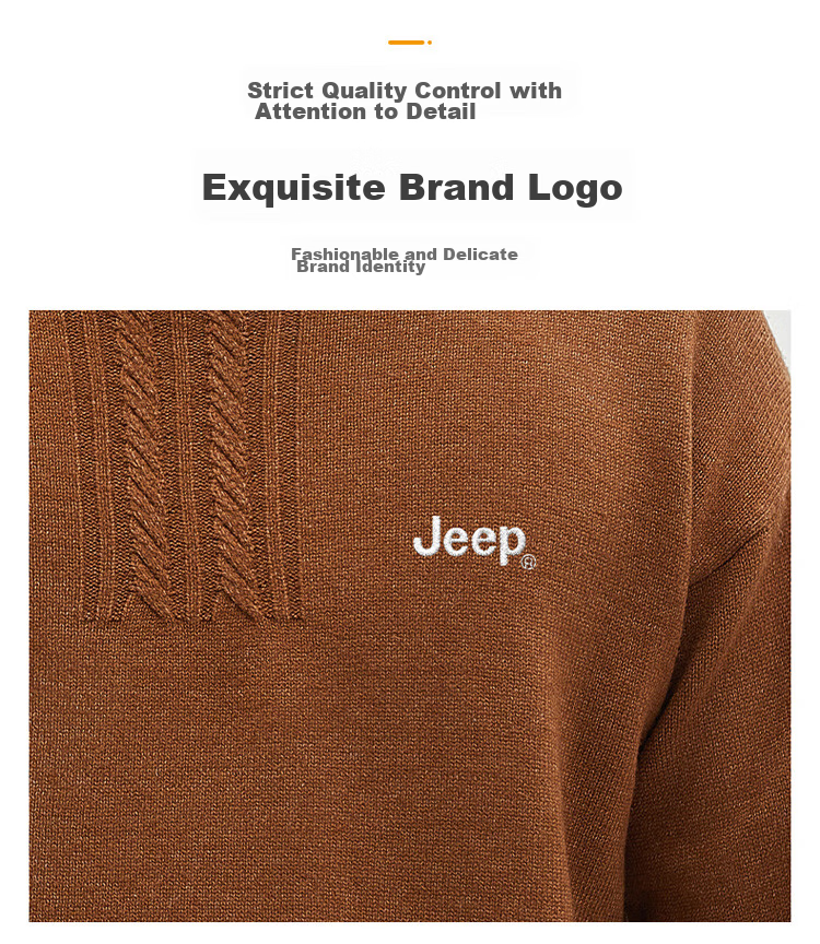 JEEP Men's Autumn Winter Warm Crew Neck Knit Sweater Khaki XL 9