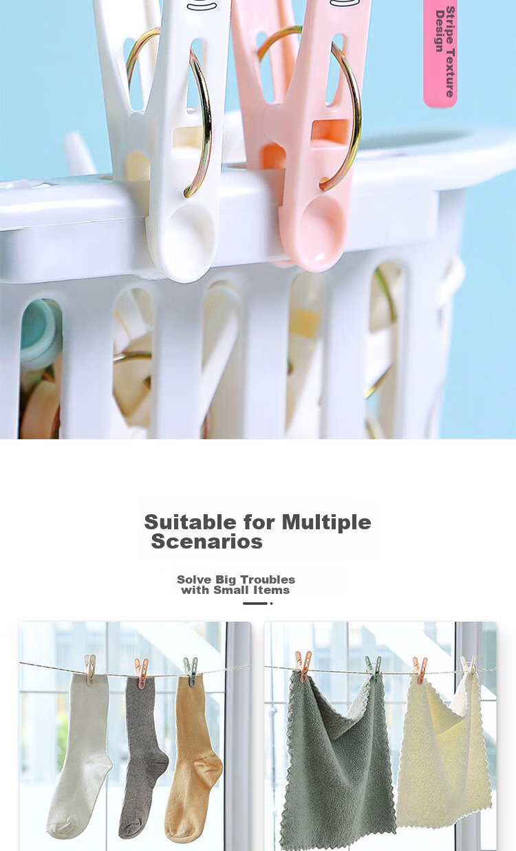 MENGTING Plastic Clothes Clips, Hanger Fixing Drying Clips, Sock Clips, Drying Clips, Windproof Small Clips, 30 Pieces 6