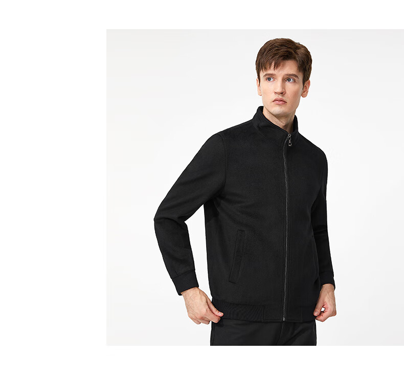Goldlion [Warm Merino Wool] Stand-Collar Jacket, 2026 Autumn Men's High-End Lightweight Coat, Black, Size M 10