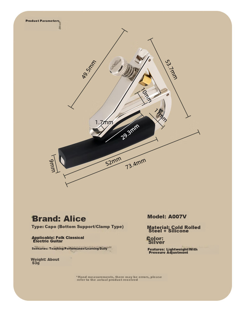 ALICE Metal Guitar Tuner Clip, Acoustic And Electric Guitar Universal Clip, Musical Instrument Accessory A007V 3