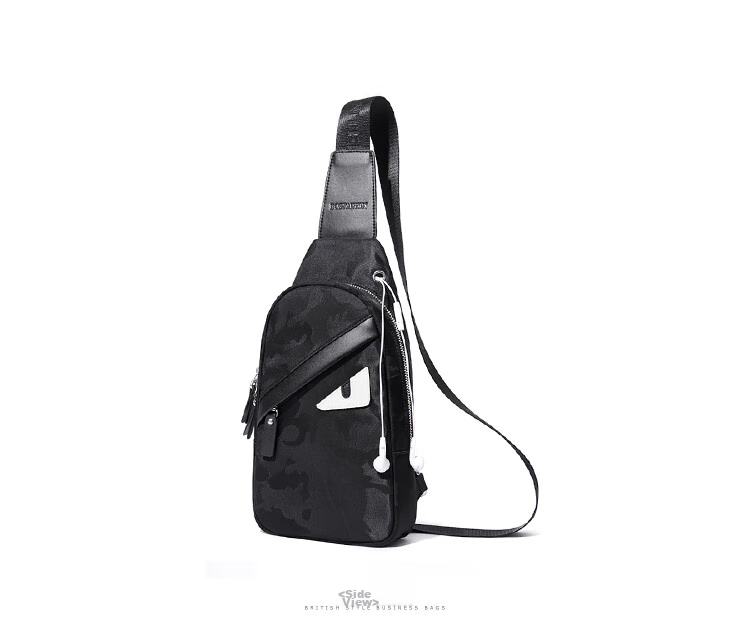 BOSTANTEN Men's Chest Bag And Waist Pack, Mini Shoulder Crossbody Bag for Young Men, Monster-Themed Trendy Backpack for College Students, Phone Bag And Sports Bag 19