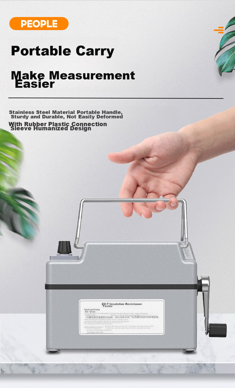 Renmin Megohmmeter Insulation Resistance Tester Electrician's Resistance Meter ZC-7 500V/500MΩ 7
