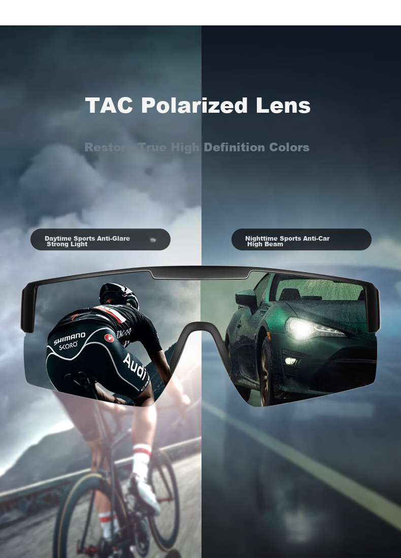 CAPONI Photochromic Polarized Myopia Sunglasses Clip-On for Men And Women, Night Vision Cycling Glasses, Day And Night Dual-Use Sunglasses, Night Anti-Glare 7