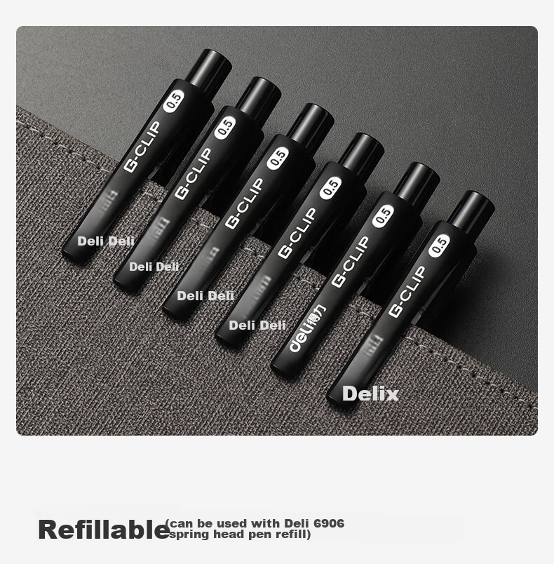 Deli Retractable Gel Pen, 0.5mm Bullet Tip, Office Supplies, Black, 12 Pens/box, S06 for College Entrance Exam 13