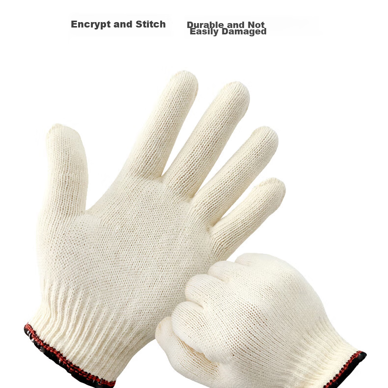 Shengfang Labor Protection Cotton Work Gloves, Fine Yarn Reinforced, Thickened, Non-Slip, Wear-Resistant, for Construction Sites And Workshops, 600 Black, 12 Pairs 4