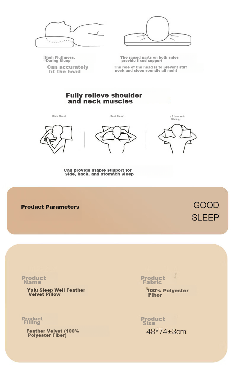 Yalu Ultra-Soft Student Pillow, Dormitory-Specific Pillow Core, Star-Rated Hotel Fiber Soft Pillow, Cervical Pillow, Single Piece 48x74cm 10
