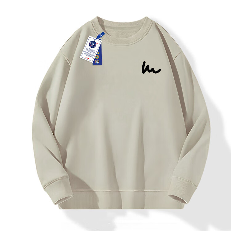 NASA GISS Sweatshirt for Men, Spring And Autumn Versatile Round Neck Long-Sleeve T-Shirt, Youth And Couple's Top Outerwear, Khaki, Size L 15