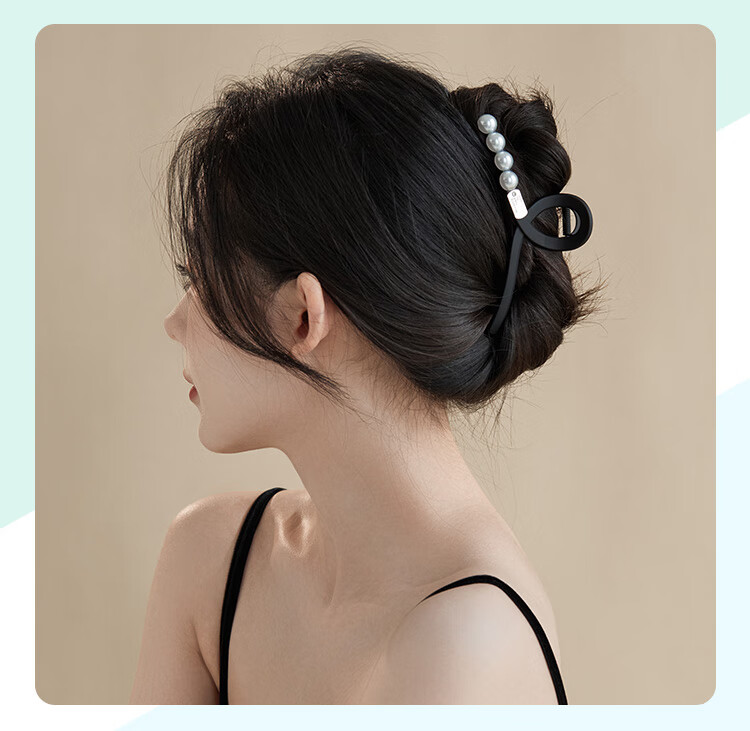 CHIMERA Back of Head Hair Claw Clip, Round Bead Frosted Hair Clip, Bun Shark Clip, Hair Accessory, Hairpin, Birthday Gift for Wome 5