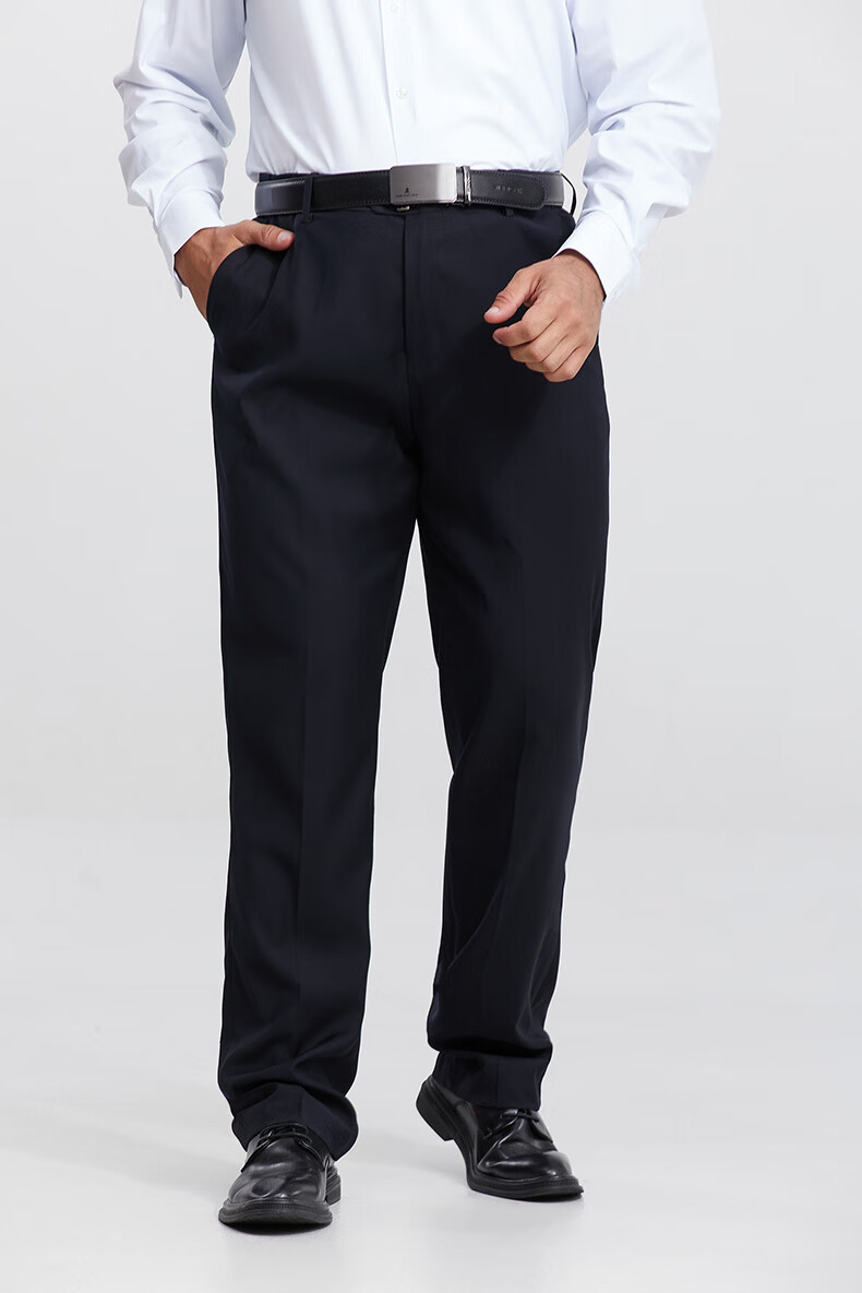 Dibinze Large Size Dress Pants for Men, Plus-Size Business Formal Wear, Loose Straight-Leg Black Suit Trousers for Overweight Men, Black, 9XL 18