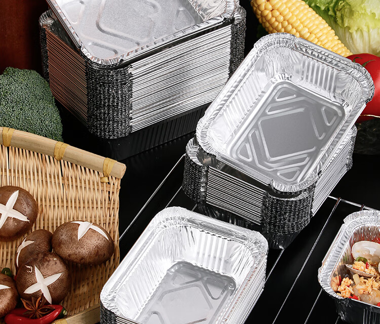 YOUAO Air Fryer Aluminum Foil Trays, 450ml*30 Pieces, Disposable Food Containers, Barbecue Oven Baking Pans 2