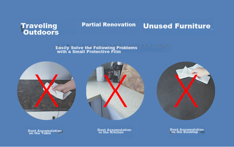 Jinghuisichuang Disposable Dust Cover, PE Thickened 20 Meters, Renovation Furniture Protection Film 2