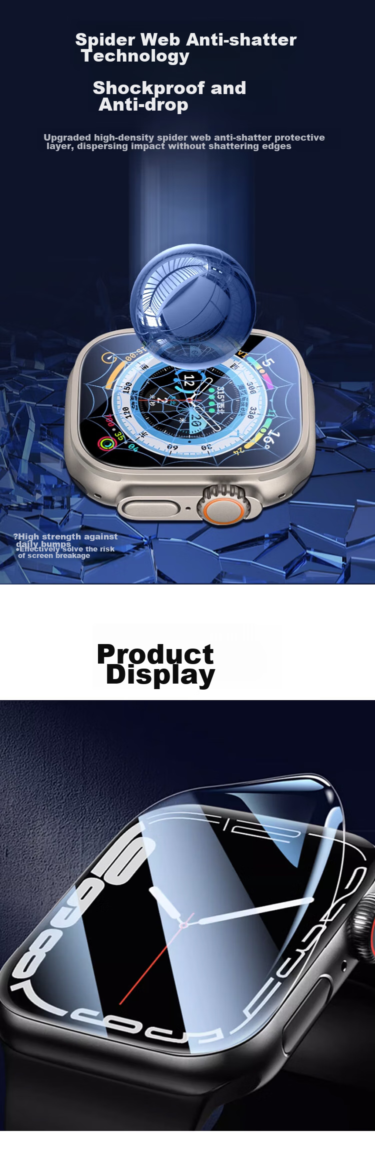 MAIKUQI Compatible with Apple Watch Screen Protector for S8/SE2, Universal for Apple Watch 7/6/5/4, Full Screen Coverage Anti-Scratch Anti-Fingerprint Hydrogel Film - 2 Pack 4