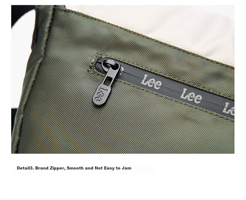 Lee Crossbody Bag, Unisex Shoulder Bag, Casual Commuter Sports Messenger Bag for Students, Small Backpack, Courier Work Bag, Beige Gree 7