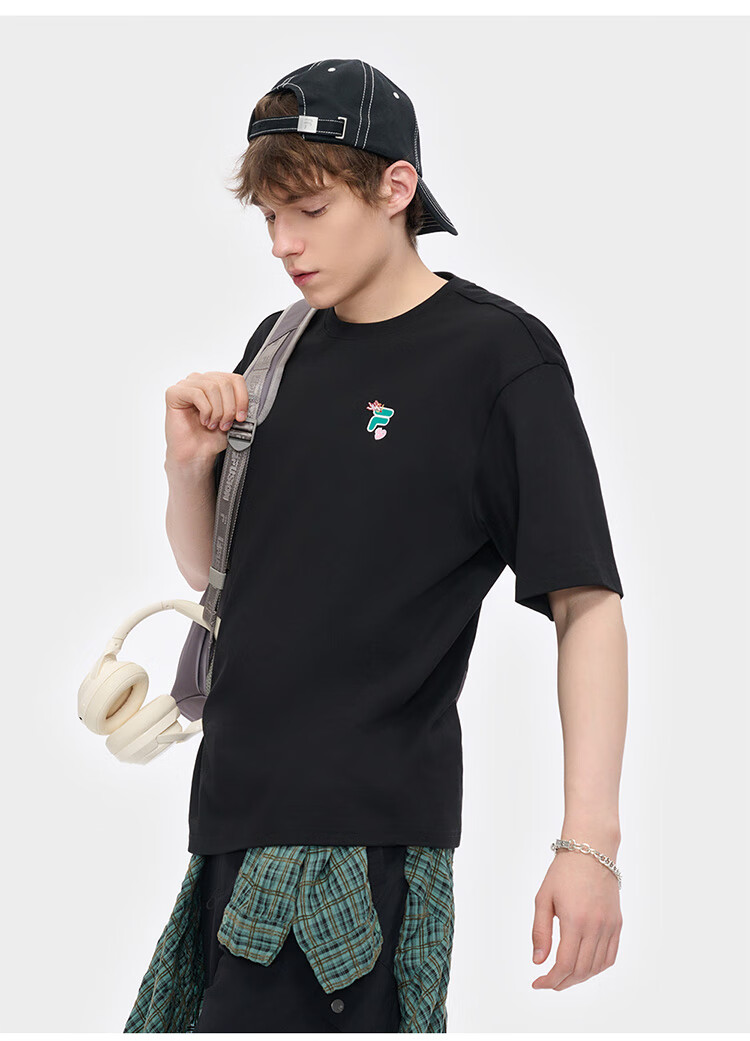 FILA FUSION Official Trendy Brand Zhang Hao Couple Knit Short Sleeve Breathable Cool Casual T-Shirt 13