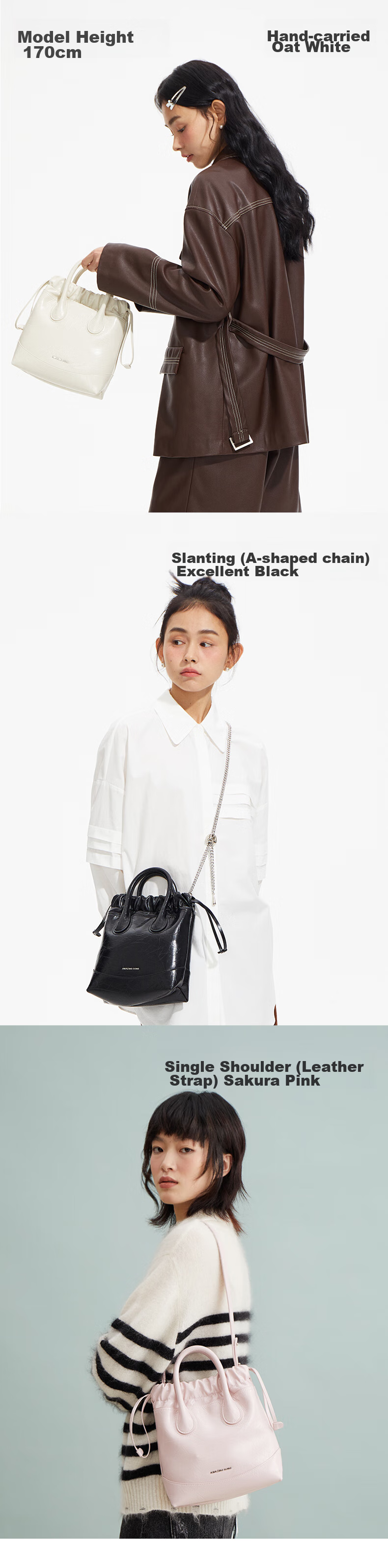 AMAZING SONG Women's Handbag, Hobo Leather Shoulder Crossbody Bag, Niche Original Practical High-End Exquisite Commuter Bag Gift 7