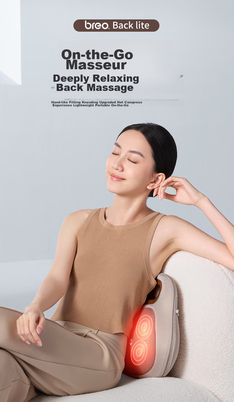 Breo Back2pro Waist Massager Back Cushion Seat Integrated Waist Back Hip Moxibustion Heat Massage Kneading Massager Sun Yingsha Edition Women's Day Gift 2