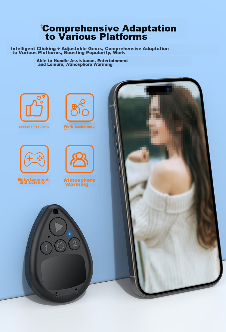 LinkStone Wireless Bluetooth Screen Clicker, Dual-Button Smart Touch Screen Device for Mobile Phones, Popular Douyin Live Streaming Purchase Tool, Red Heart Package External Mod for Tablets, PUBG Gaming Accessory 5
