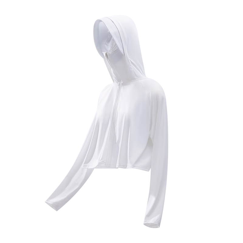 JD Original [High Elasticity Breathable] Women's Sun Protection Clothing, Skin-Friendly Ice Silk New Style UV-Resistant Cape, Cloud White Color, Size L