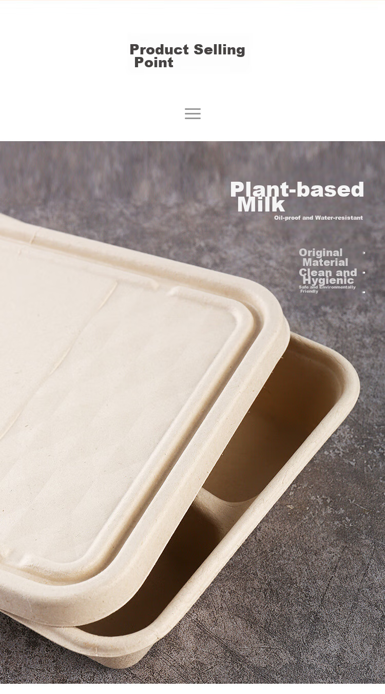 Youjialiangpin Disposable Food Containers, Microwave-Safe, Biodegradable, with Lids, Thickened, Five-Compartment Takeout Boxes, 1400ml*10 Sets 4