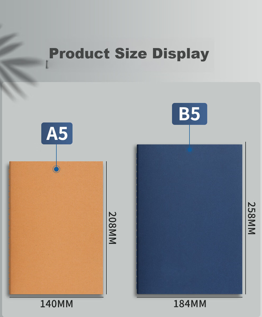 Faramon 5 B5 Notebooks, 50 Sheets Each, Thick Kraft Paper, Lined Pages, Soft Cover, Student Workbooks, Journal, Simple Office Notebook, 5 Books/red/250 Sheets 6