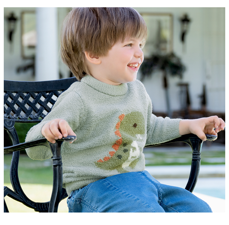 DAVE & BELLA Children's Chenille Sweater Winter Toddler Top Kids Boys Girls Fashion Knitwear 5