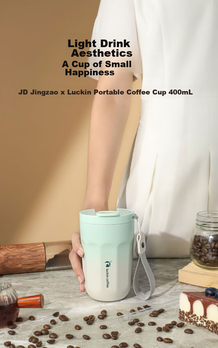 JD Original Insulated Mug, Portable Coffee Cup for Men And Women, Stainless Steel Water Bottle, Prairie Green, 400ml 1