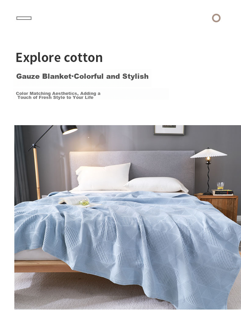 Grace Pure Cotton Antibacterial Towel Blanket, Summer Nap Quilt, Plain Jacquard Summer Cool Quilt, Air Conditioning Blanket, 200*230cm 3