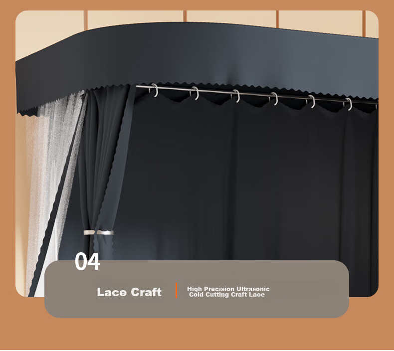 La Torretta Bed Curtain, Student Rail Mosquito Net, Dormitory Bunk Bed Light-Blocking Dustproof Bed Curtain, 0.9-Meter Single Bed Canopy 17