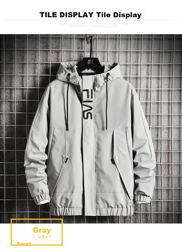 I'M DAVID Men's Windbreaker Jacket for Spring, Autumn And Winter, Workwear Outdoor Fleece-Lined Thickened Sports Loose Fit Jacket, Black, M 8