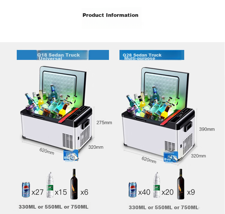 QIXUAN Q18 Car Refrigerator, Mini Fridge with Compressor Cooling, Freezing And Refrigeration Capabilities, Can Form Ice, Outdoor And Home Appliance 22