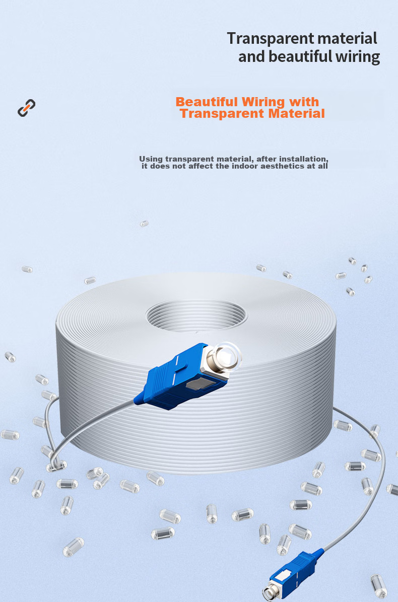 Fengyingzi FYZ-GY12G Invisible Optical Cable, Indoor Fiber Optic SC-SC Micro Cable, Transparent Invisible Fiber Optic Cable, 1 Meter 3