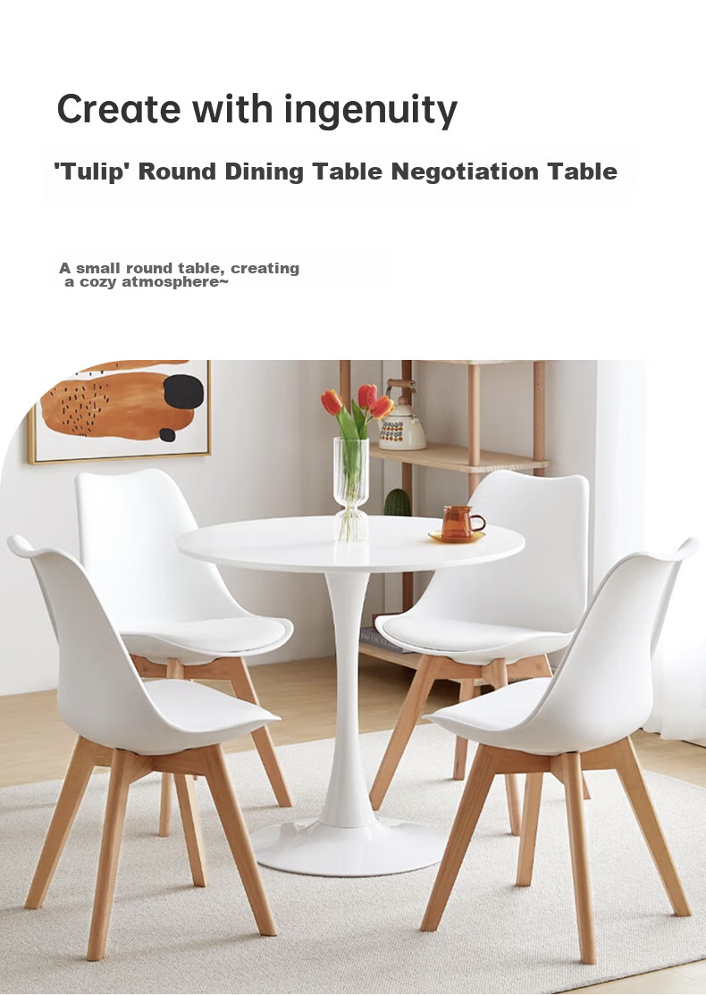 Fanshe Dining Table Negotiation Table Balcony Small Round Table Tulip Simple Office Apartment Hotel Reception Round Table And Chair Set 1