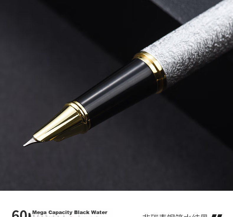 HERO Fountain Pen 1520 Black Velvet Sand Multi-Color Fine Nib Iridium Gold Fountain Pen Signature Pen for Men And Women Office Gift Ink Gift Box Set 10