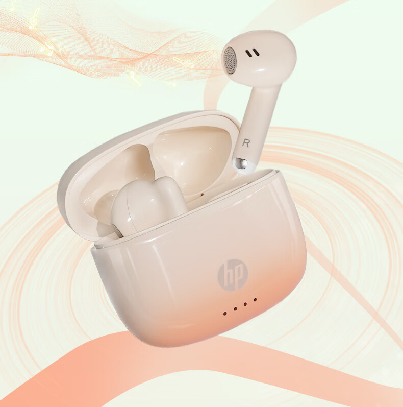 HP H10J True Wireless Bluetooth 5.4 ENC Calling Noise Reduction Semi-In Compact Music Earphones Compatible with Apple Huawei Xiaomi Phones for Gaming Entertainment And Office Use Sunset Orange 10