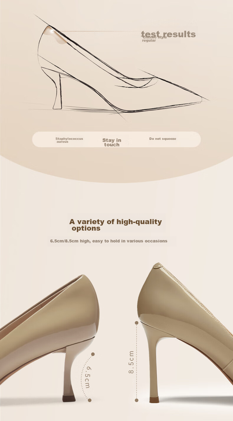 73Hours Celebrity-Inspired Women's Shoes, Brittany Professional High Heels, Wedding Shoes, Shallow-Mouth Pumps, Soft-Soled Comfortable Women's Shoes 6