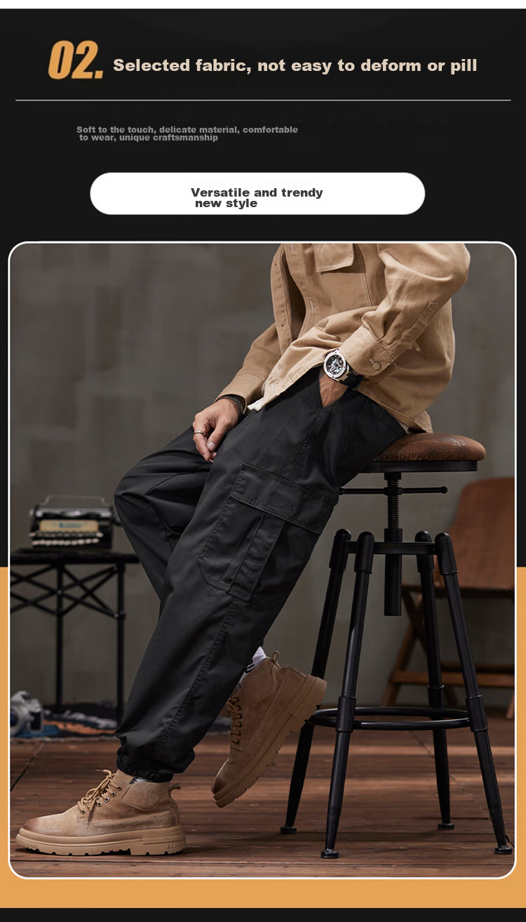 Dingfengbaoluo Casual Pants for Men, Summer Heavyweight Trendy Brand, Loose-Fitting Joggers, Fashionable Versatile Athletic Sweatpants, K602 Black 2XL 12
