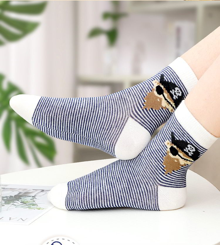 LangSha Children's Socks for Boys, Spring And Summer Cotton Socks, Comfortable Breathable Casual Sports Socks for Boys, Small to Big Kids Mid-Calf Socks 2