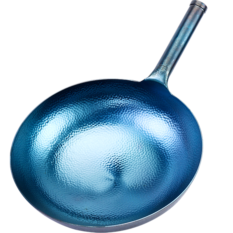 Jincun, Zhangqiu Wok Iron Pan Stir-Fry Pan Authentic Round Bottom Household Non-Coated Pure Iron Pan Gas Stove Seasoned 34cm