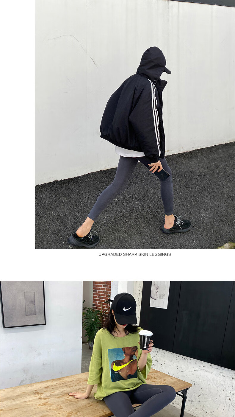 LangSha Shark Skin Leggings for Women, High-Waisted Thin Spring And Autumn Style, Tummy Control Slimming Tight-Fitting Sports Yoga Pants for Outdoor Wear 21