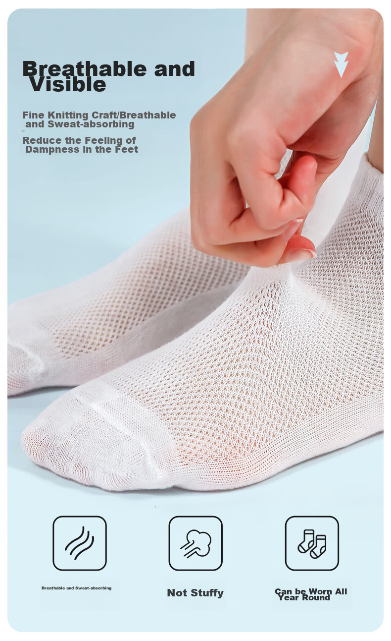 Grace Travel Disposable Socks, Compressed Short Tube Socks, Daily Disposable, for Business Trips, Unisex, No-Wash, 5 Pairs Pack, White 4