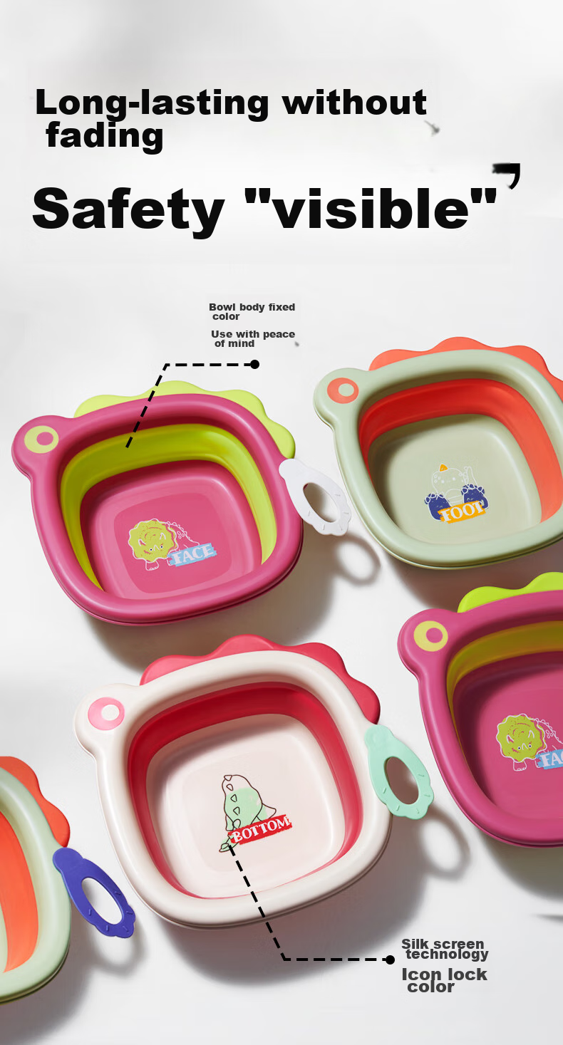 Babycare Foldable Baby Washbasin with Hanging Hook, Starship Design, 2-Piece Set: Face Washing + Bottom Washing 6